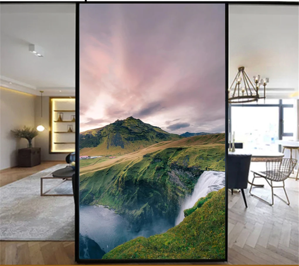 

Beautiful Scenery No Glue Privacy Window Film Vinyl Static Cling Frosted Stained Glass Decorative Window Sticker Window Film