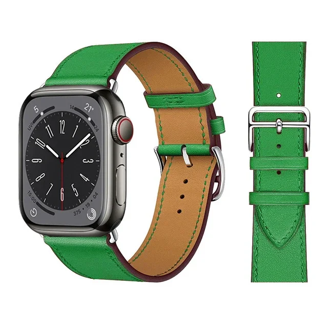Premium Genuine Leather Watch Strap - Elegant and Versatile Wristband Bracelet