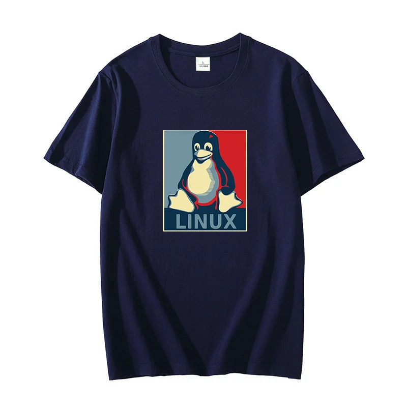 T-Shirt W Za Dużym Rozmiarze Linux Tux Penguin Plakat Bawełniane Graficzne Koszulki O-Neck T-Shirt Letnie Koszulki Z Krótkim Rękawem Odzież Męska