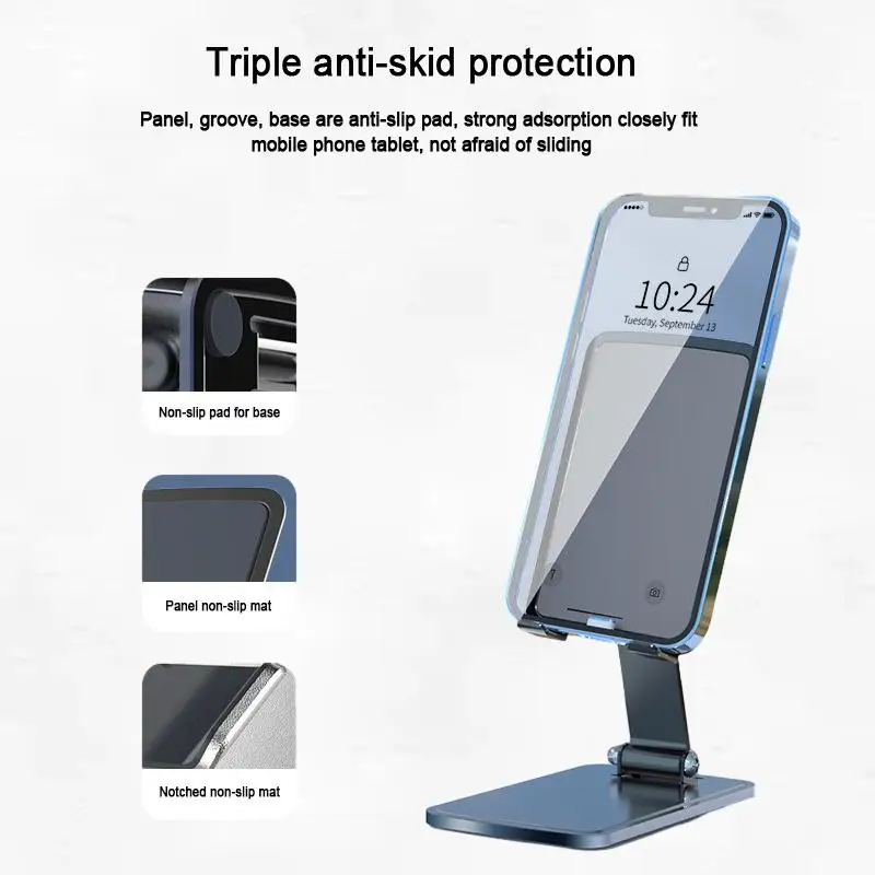 

Portable Folding Metal Phone Stand, Aluminum Alloy Tablet Stand for Easy Viewing and Hands-Free Usage