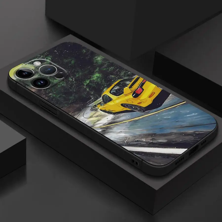 Anime Initial D Matte Black Soft Phone Case