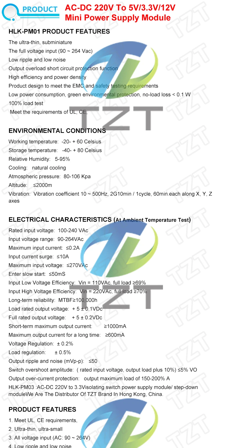 1/2/5PCS HLK-PM01 HLK-PM03 HLK-PM12 AC-DC 220V zu 5V/3,3V/12V Mini Netzteil Modul Intelligente Haushalts Schalter HLK-5M05 – Detail 1