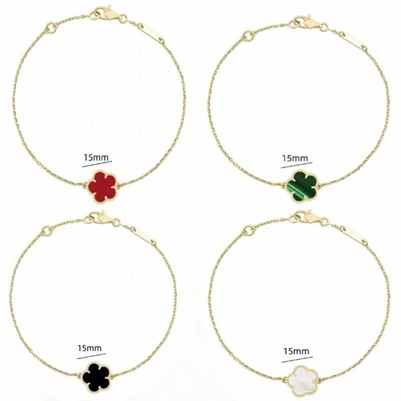 

2024 hot selling 925 sterling silver 15mm 4-leaf clover/5-leaf flower bracelet exquisite women's fashion high-end jewelry