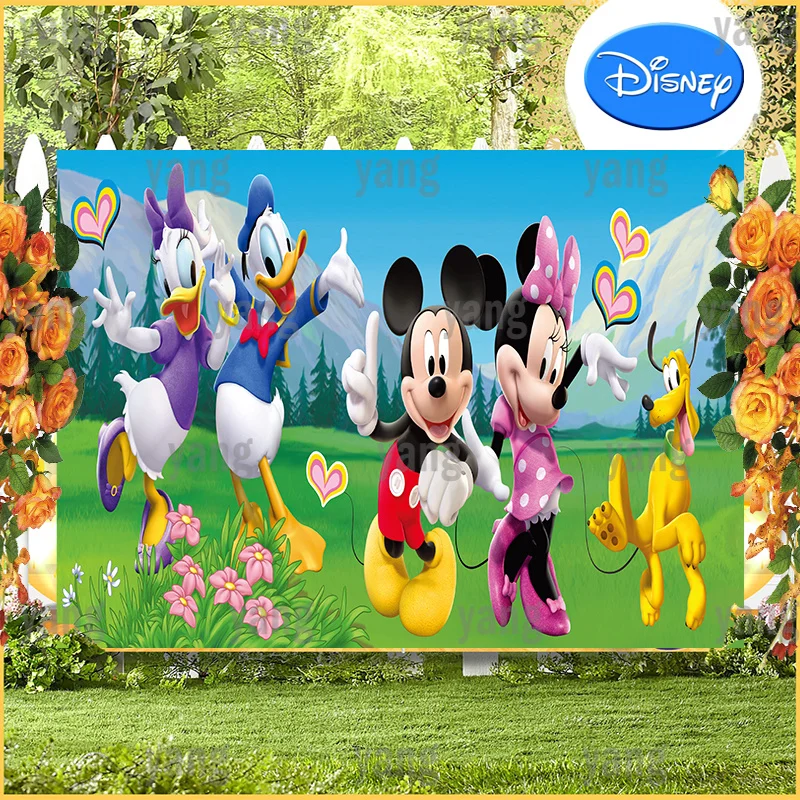 Mickey & Minnie, romance, spring, cartoon, mouse, love, flowers, minnie,  mickey, HD wallpaper