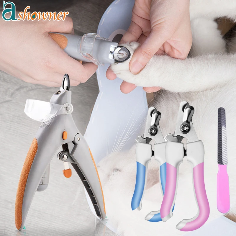 Pet Nail Clipper Scissors Pet Dog Cat Nail Toe Claw Clippers Scissor LED Light Trimmer Grooming Tools Animals Supplies Pet Nail Clipper Pet Nail Scissors
