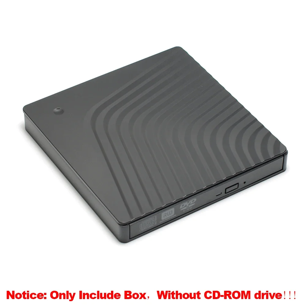노트북 노트북 버너용 광학 드라이브 외장 인클로저, DVD CD 드라이브 박스, USB 3.0 C 타입 CD, DVD 버너 어댑터, 9.5mm, 12.7mm