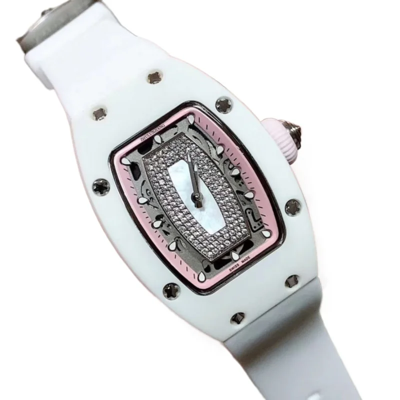 

Модные женские белые керамические механические часы модный, с изображением красных губ характерные маленькие