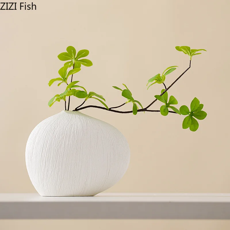 Creative Irregular Ceramic Vase Minimalism Flower Pots Desk Decoration Flowers Arrangement Floral Vases Room Aesthetic Decor 2