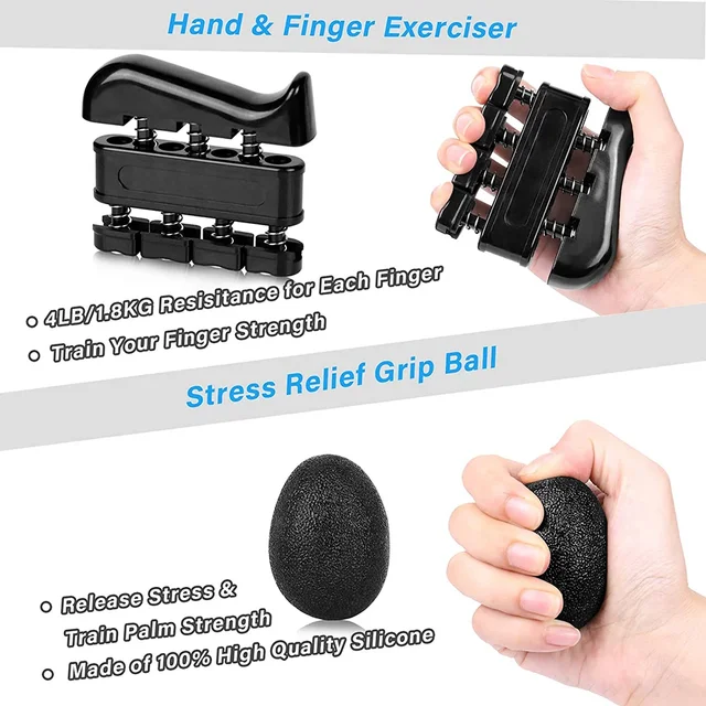 Hand Grip Pinza Mano 5-60kg - Allenamento Avambraccio, Contatore Integrato, Nero - Foto 12