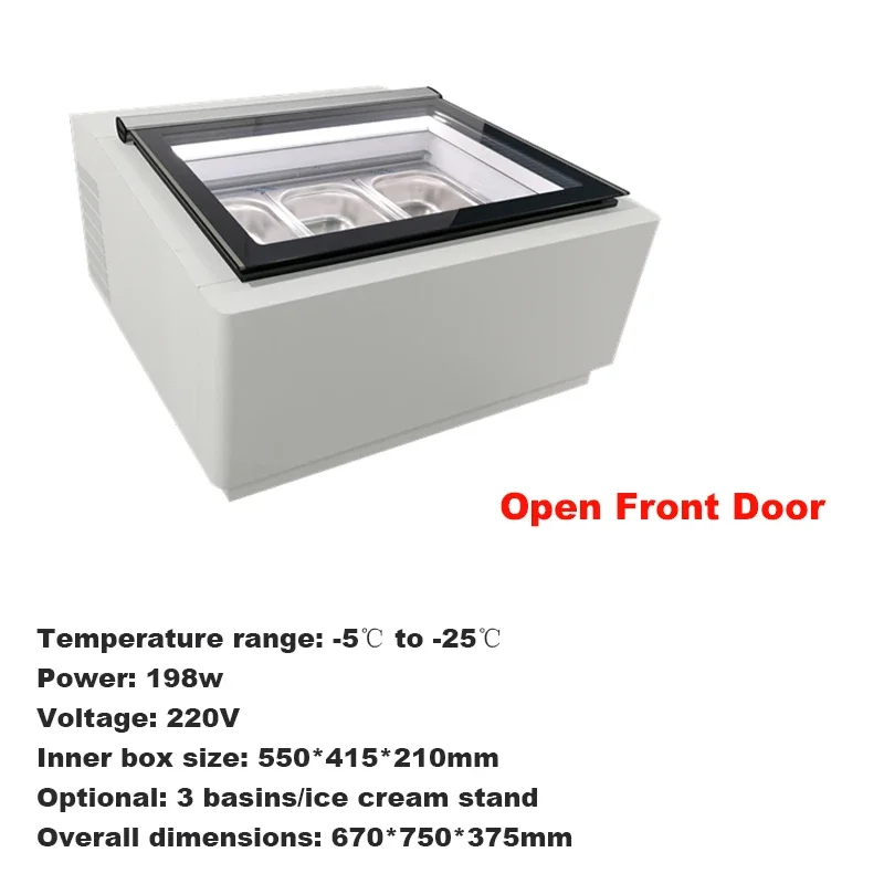 Commercial Ice Cream Dessert Freezer Desktop Ice Cream Frozen Float Display Cabinet Freezer