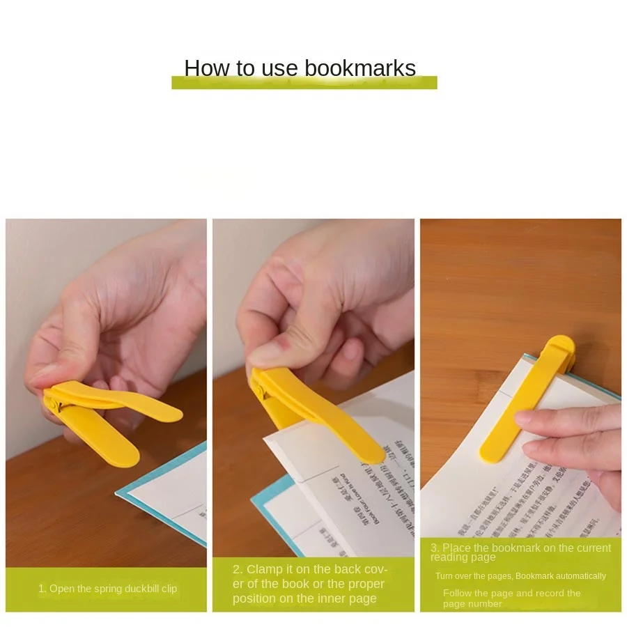 1Pc New Product with Page Bookmark Clip Silicone Simple Book Insert Memory and Page Automatic Recording Reading Tool