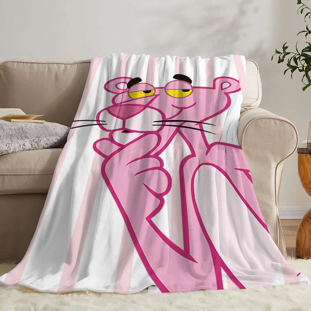 Interior for Home Pink Panther Knitted Plaid Personalized Blanket for Sofa Decoration Thin Wadding Blanket Bed Luxury Bedding 2