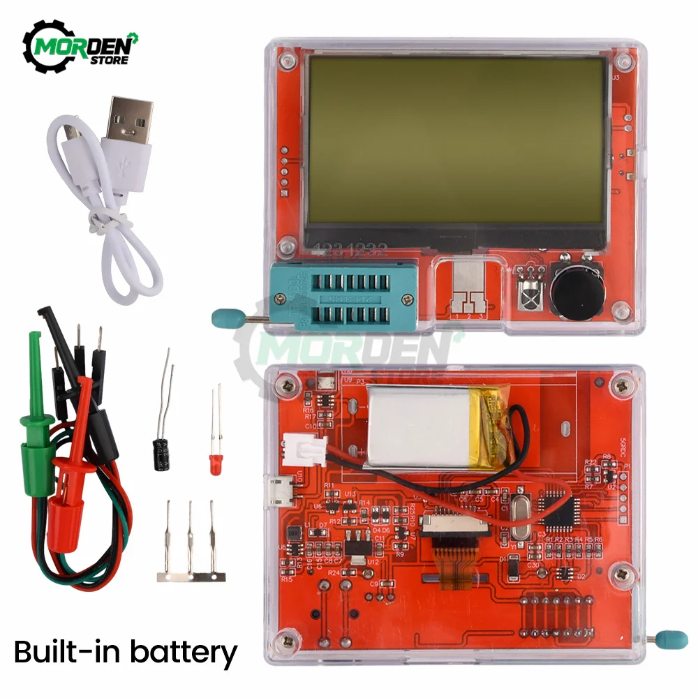LCR-T10H Transistor Tester Display TFT For Diode Triode MOS/PNP/NPN Capacitor Resistor Transistor Tester Detector 3