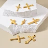 5pcs Gold Color Cross Charm Religious Jesus Pendant for DIY Earring Necklace Jewelry Making Supplies Wholesale 6