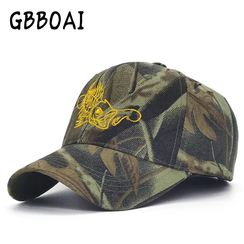 

Embroidered Fish Camo Baseball Cap Fishing Caps Men Outdoor Hunting Camouflage Jungle Hat Airsoft Tactical Hiking Casquette Hat