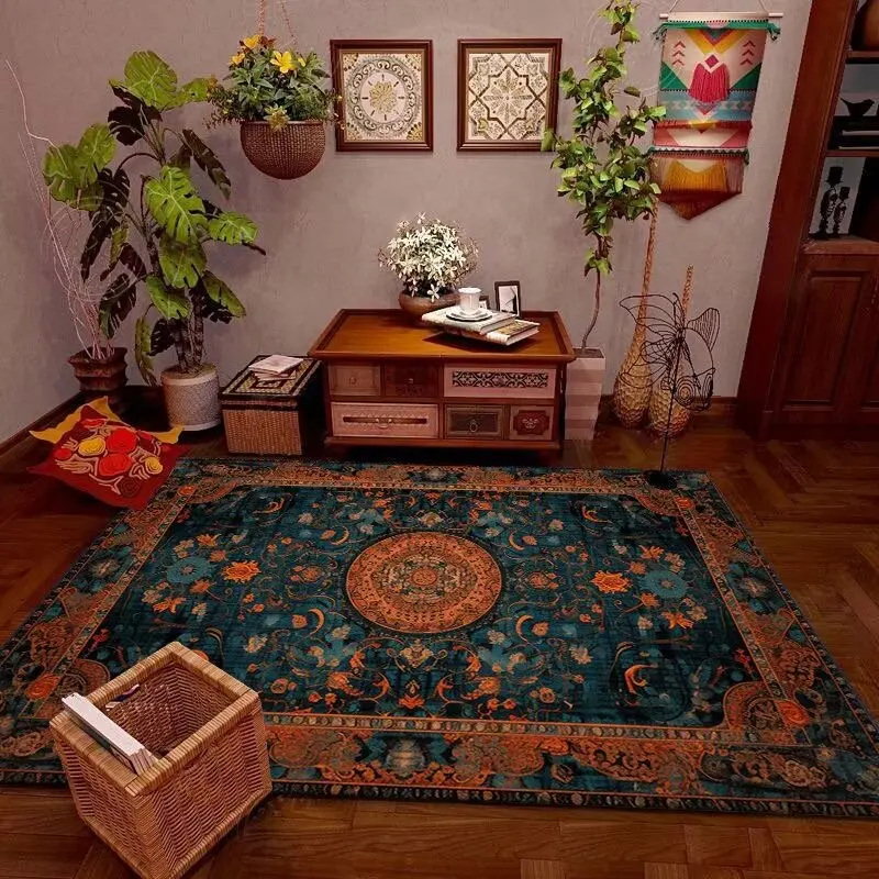 Retro Persian Living Room Decoration Carpets Luxury Large Area Rug for Bedroom Comfortable Non-slip Washroom Floor Mat Durable 2