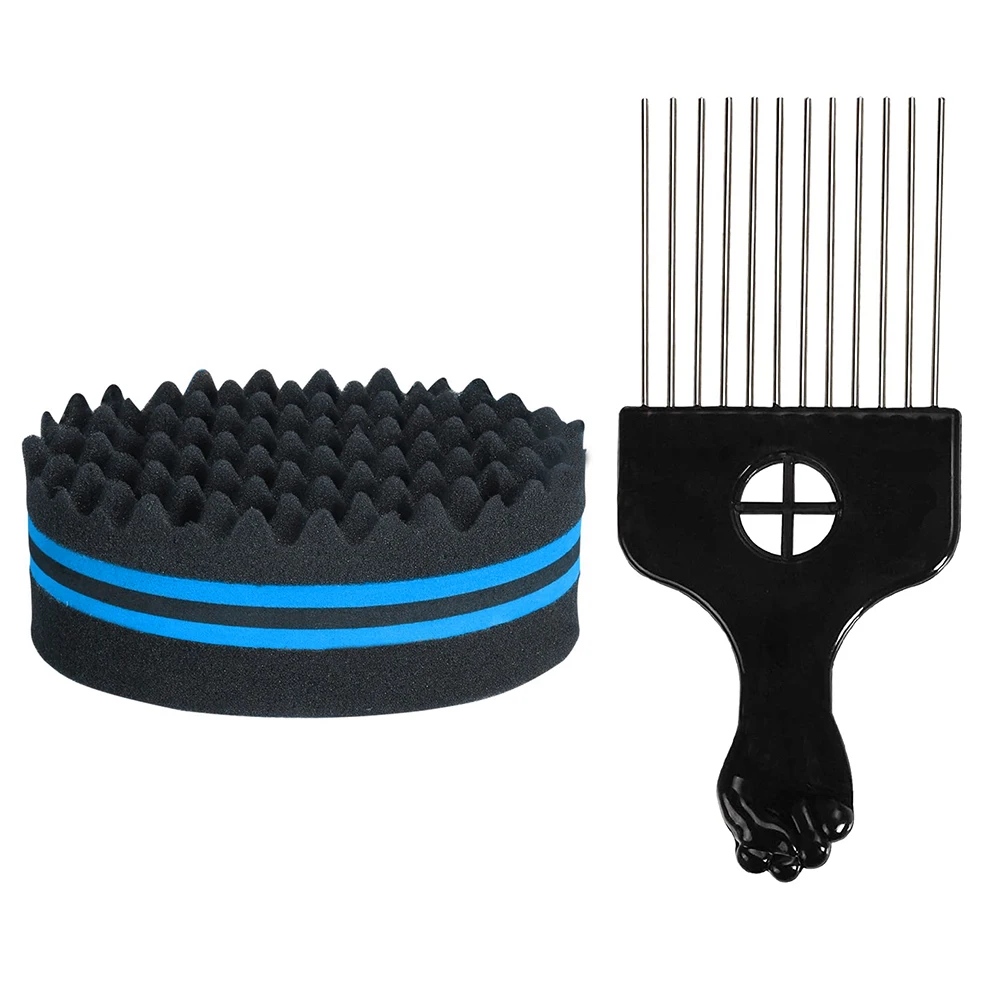 Brosse à Cheveux en Éponge pour Dreadlocks et Twists, Peigne à Grands Trous en Métal, Double Face, Respirante, Perm Styling