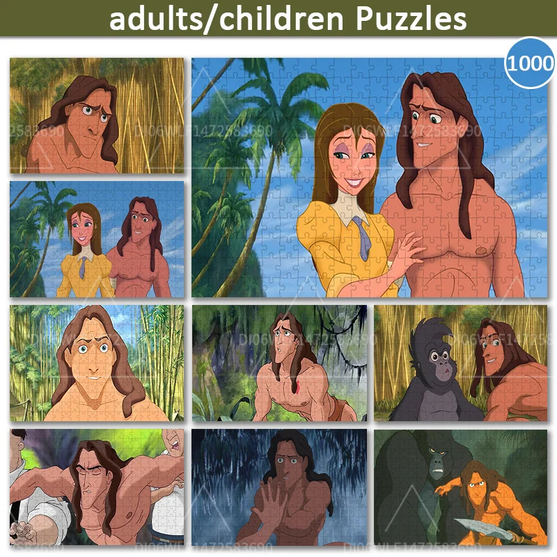 1000 PCS Puzzle Toys Disney Tarzan&Jane Cartoon Posters Children Educational Toys Adult Wooden Puzzles Handmade Gift Family Game