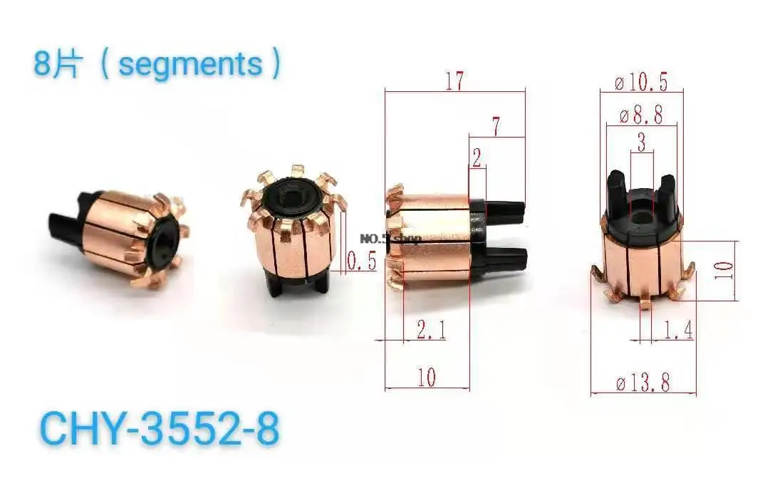 

5Pcs 10.5x3x10(17)x8P Copper Bars Electric Motor Commutator