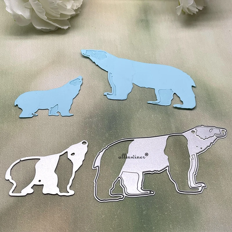 Fustelle a forma di orso, stencil per album di ritagli, biglietti di carta, goffratura, decorazioni decorative in metallo