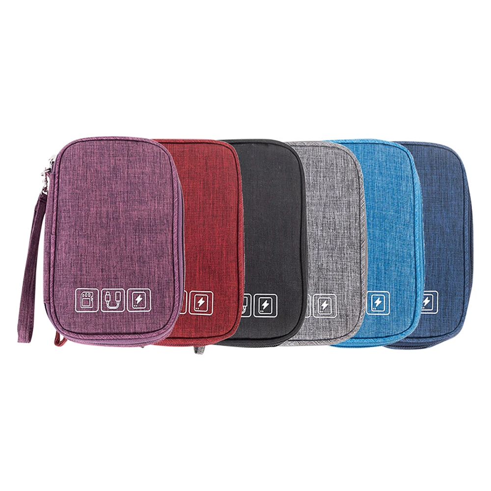 Travel Organizer Case - Cable Management Bag for Charger, Power Bank, Hard Drive, Portable Zipper Pouch with Compartments