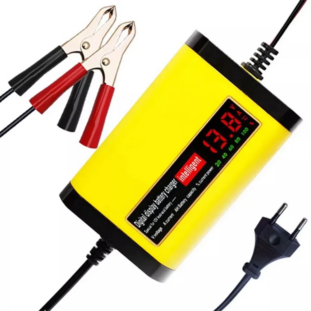 Motorcycle Battery Charger US/EU Plug for Automotive Truck LED Display