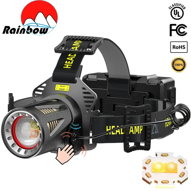 Smiling Shark Rechargeable Headlamp, 2 Pack Wide Angle 6*White Light The  Brightest LED Head Lamp with Motion Sensor Waterproof Headlight for Camping  Hiking Outdoor, Head-Light-LED-Lamp-Rechargeable 