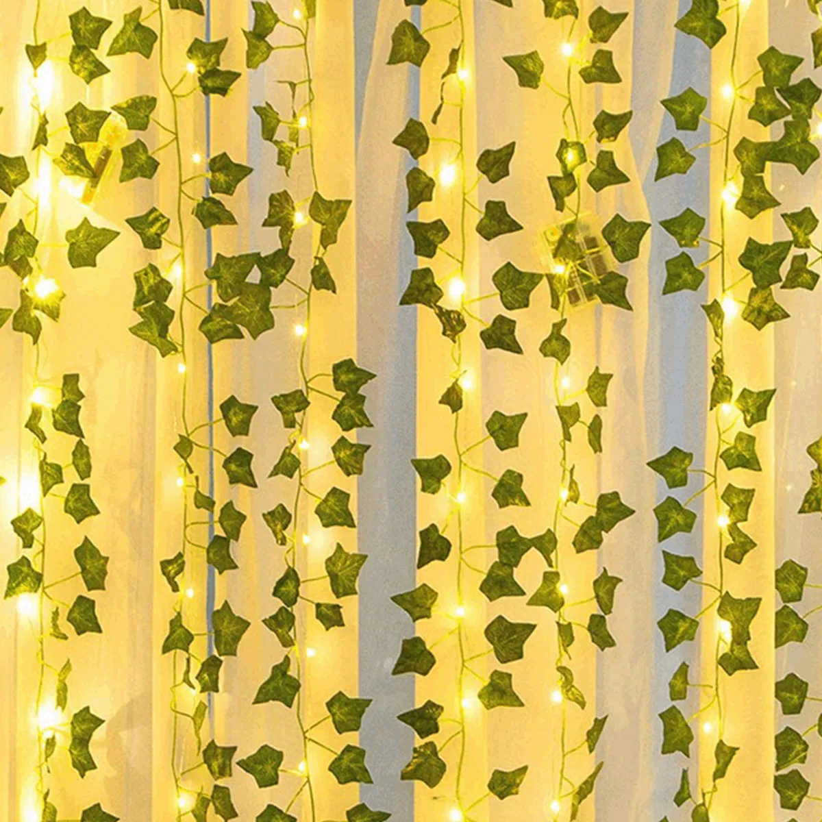 Maple Leaf Vine 2m Artificial Maple Leaf Vine Hanging Green Garden Party Wall Decoration Led String Lights