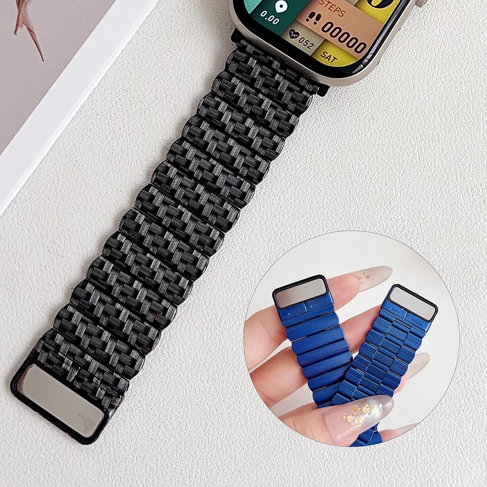 

Magnetic Band for Apple Watch Ultra 2 49mm 9 8 7 5 4 Accessories Watch Strap for Iwatch 45mm 41 42 44mm 38 40mm Steel Bracelet