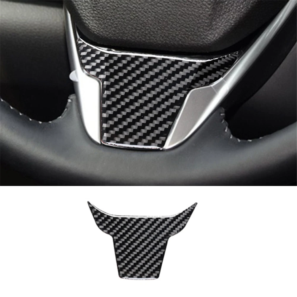 

Carbon Fiber Car Interior Steering Wheel Panel Cover Trim Sticker For Honda CR-V CRV 2017-2021 Auto Styling Accessories