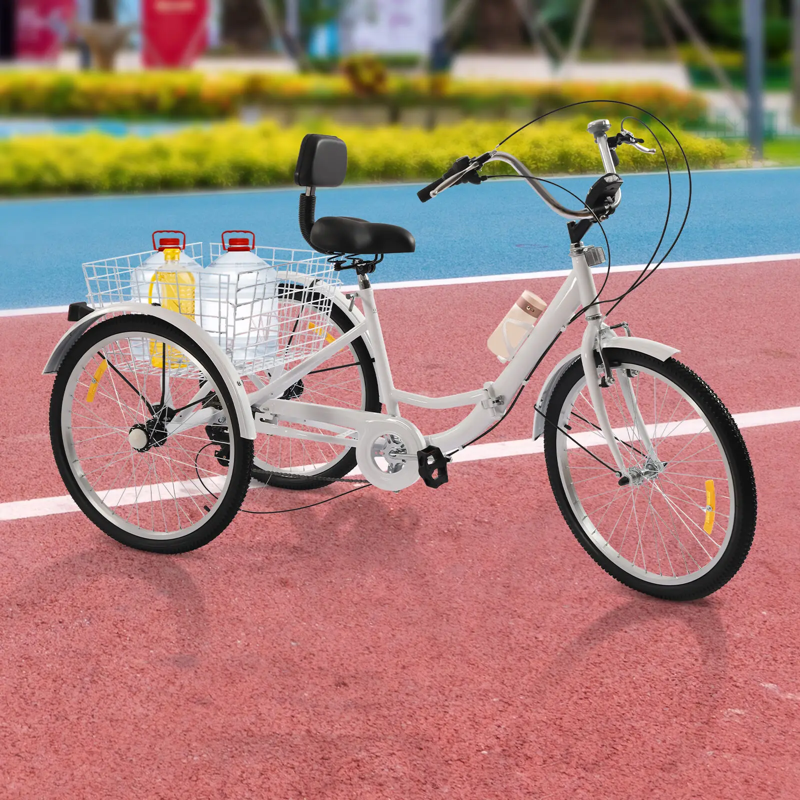 Bike Basket Foldable Tricycle Adult 24'' Wheels Adult Tricycle