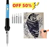 Wood Burning Kit Wood Burning Tool Adjustable Temperature 200~450 ° Pyrography Kit For Adults Beginners 60W Electric Soldering 1