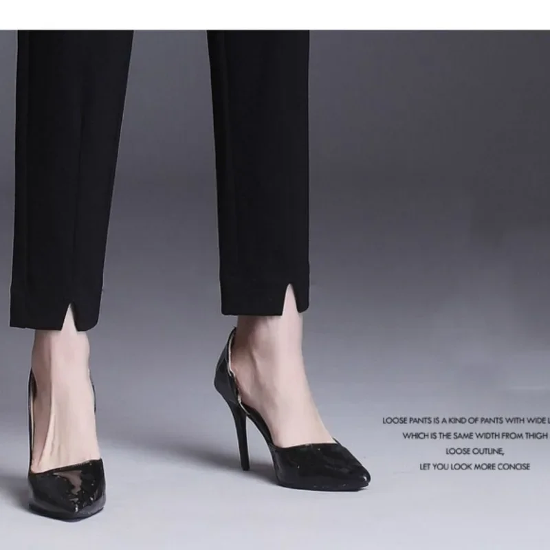 Spring Summer Lounge Pants Women 2023 New Solid Elastic Waist Slim Button Pockets Fashion Elegant Casual Pencil Trousers