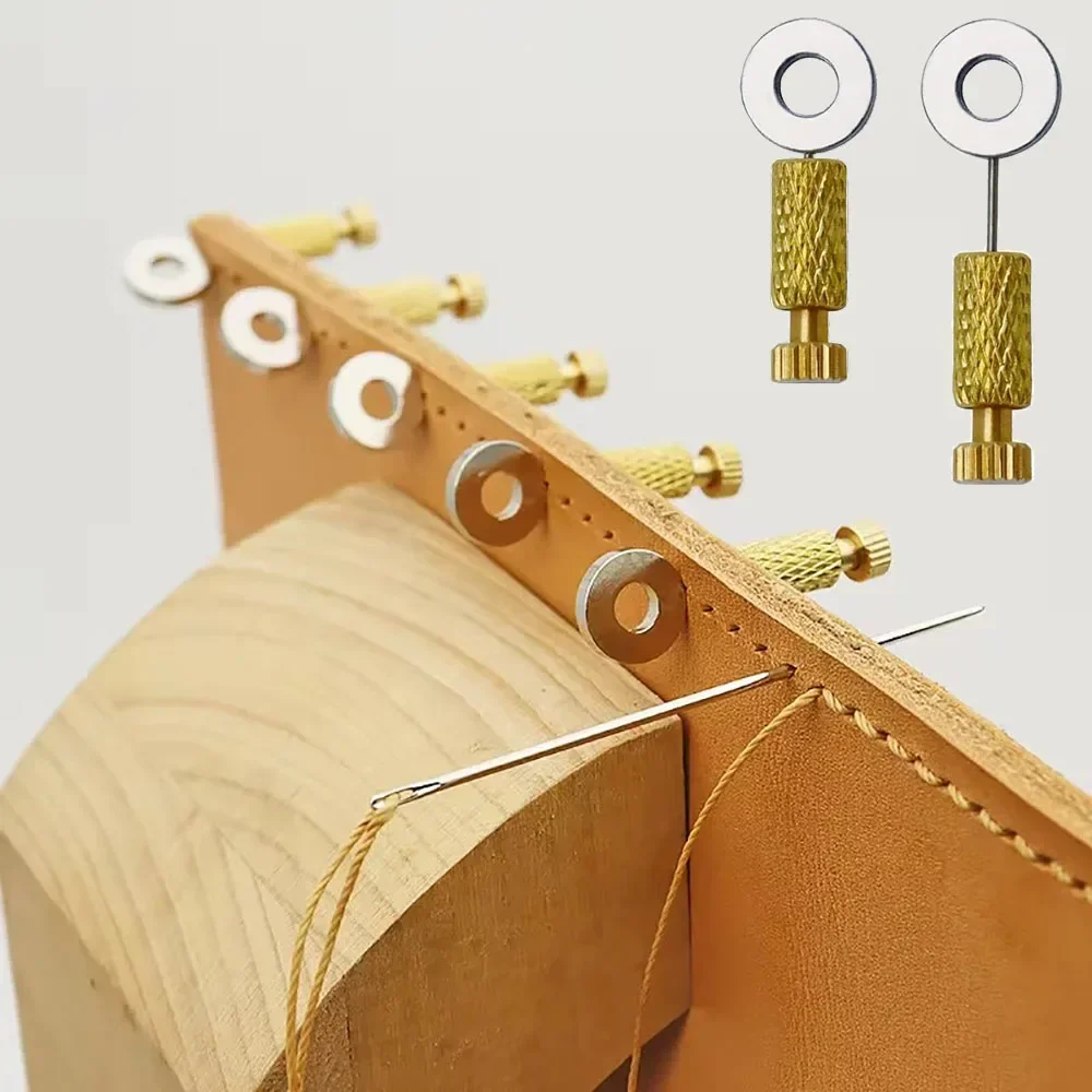 Leather Suture Positioning Needle Tool with Brass and Stainless Steel