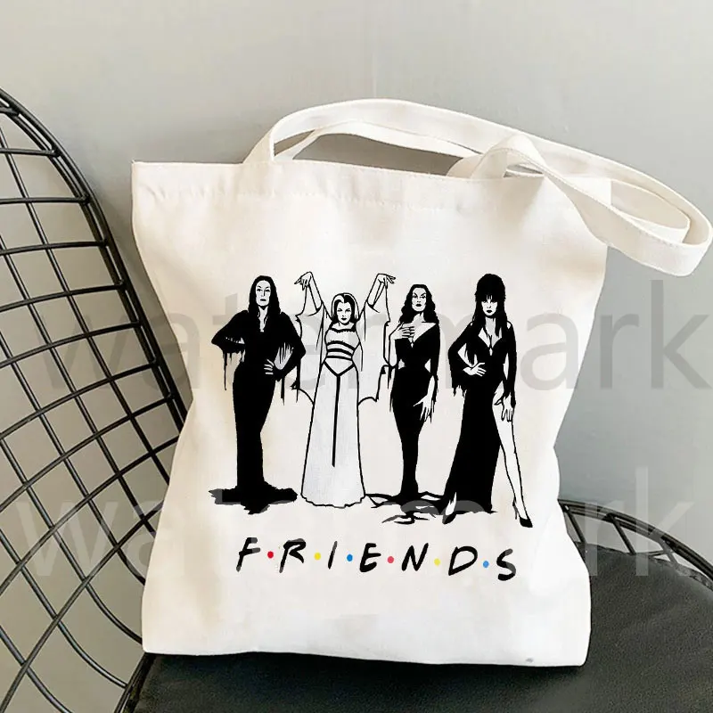 Sacchetto Regalo Di Halloween Bolso Queens Of Evil Morticia Addams Bag Tote Bag Eco Shopping Bag Canvas Tote Bag Casual Supermarket Bag