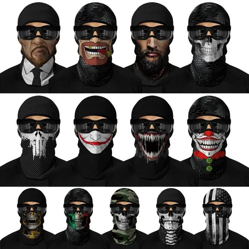 

Мотоциклетный шарф, маска для лица, маска, Череп, призрак, маска для езды на мотоцикле, Балаклава, уличная зимняя теплая маска для езды на велосипеде, маска для лица, 1 шт.