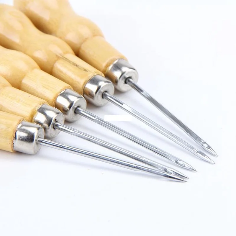 DIY 가죽 텐트용 나무 손잡이 송곳, 바느질 송곳, 신발 수리 도구, 핸드 스티처, 공예 송곳, 펀치 구멍 도구