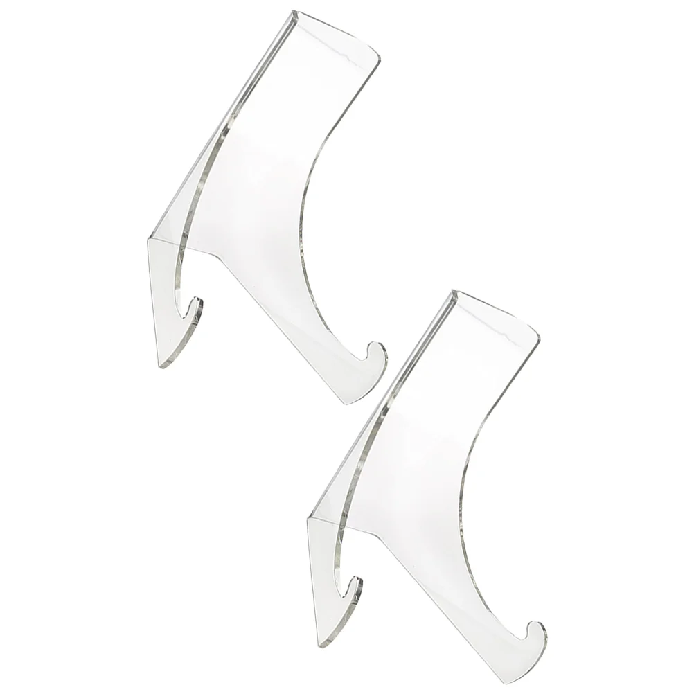 

2 Pcs Display Stand Plate Holders Stands for Desktop Phone Small Shelves Dish Card Trading Bracket