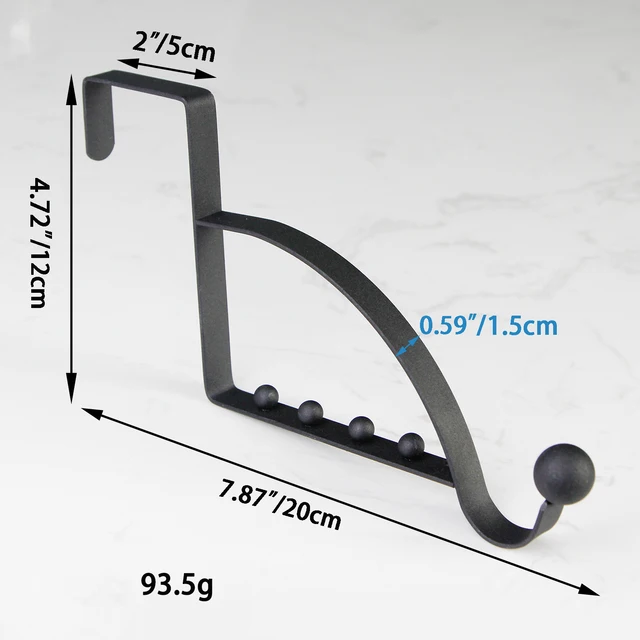 Ganci Appendiabiti Da Porta - 5 Anelli In Metallo, Nero, Per Cappelli, Sciarpe, Borse, Fino A 3kg - Foto 13