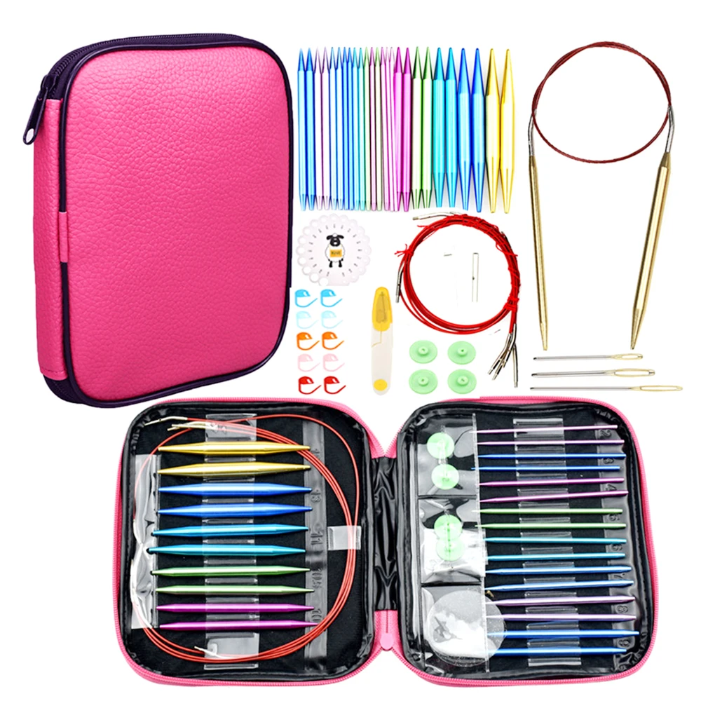 

26pcs Interchangeable Crochet Needles Circular Knitting Needles Set for Crochet Yarn Knitting Accessories Kit for Beginners Gi