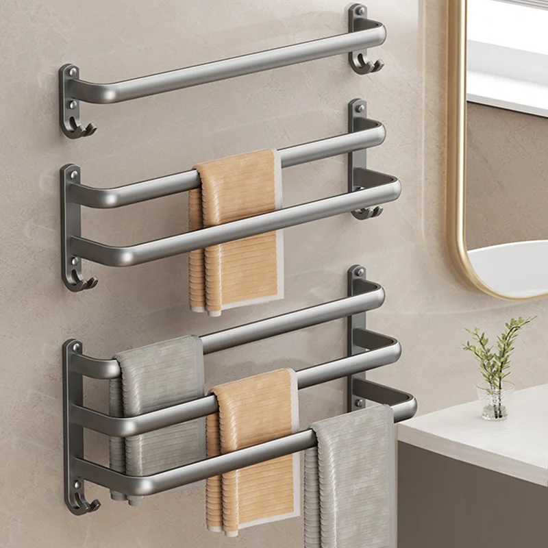 Brushed Multiple Towel Bar KES Swivel Towel Bar 4-Arm Extra Long
