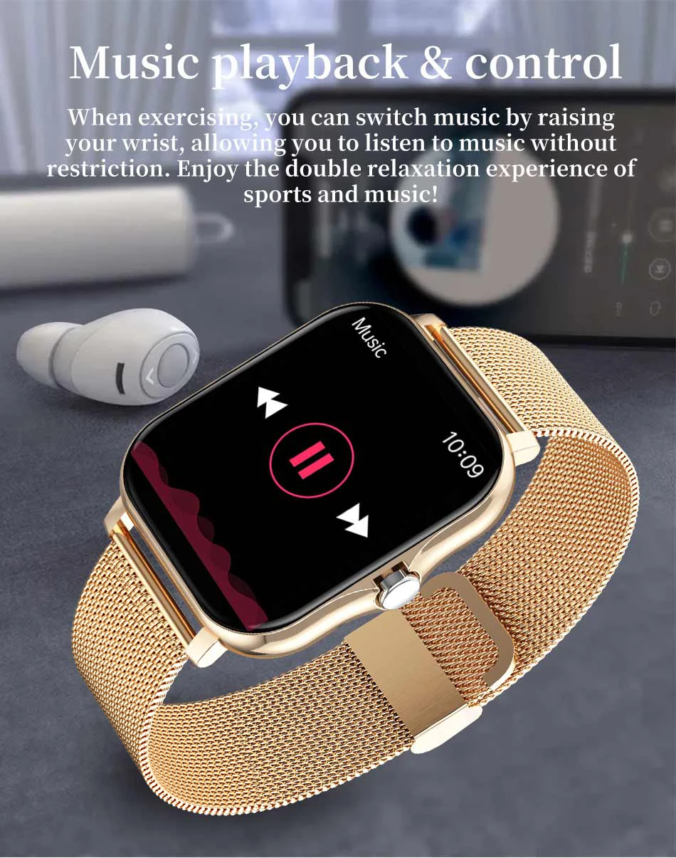2022 New Women Smart watch Men 1.69" Color Screen Full touch Fitness Tracker Men Call Smart Clock Ladies For Android IOS+BOX