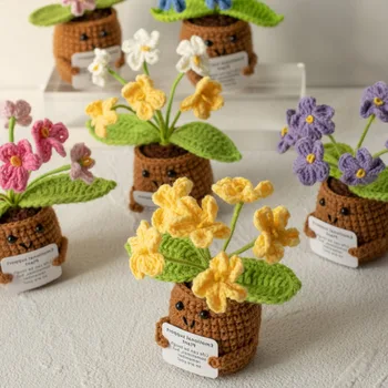 🌼 Crochet Potted Flowers with Words of Encouragement – 33 Styles of Heartfelt Bloom Companions 1