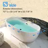 72" Contemporary Acrylic Freestanding Bathtub with Matte Black Overflow and Drain Non-Slip Design Premium Quality Construction 2