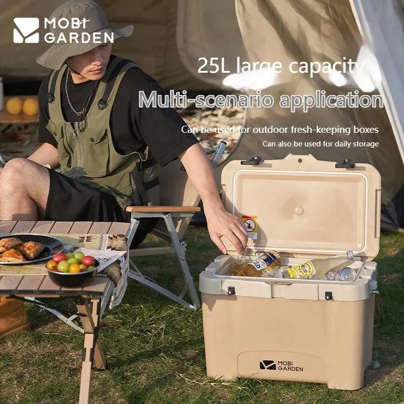 MOBI GARDEN Outdoor Cooler Box Refrigerator 25L Food Preservation Summer Travel Family Camping Picnic Fruit Drink Storage Ice