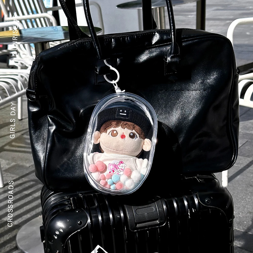 18/20cm Oval Keychain Doll Bag Bag Pendant Clear Pouch Storage Pouch Bag Glitter PVC Transparent Dustproof Thickened Outdoor 6