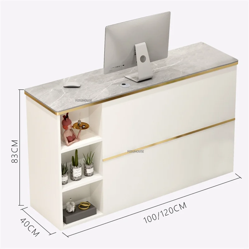 Modern Reception Desks for Beauty Salon Bar Table Shop Counter Commercial Supermarket Clothing Store Cashier Desk Office Tables