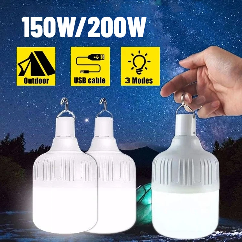 200W Portable Tent Lamp Battery Lantern BBQ Camping Light Outdoor Bulb USB LED Emergency Lights Patio Porch Garden camping light portable lanterns camping lamp camping lantern