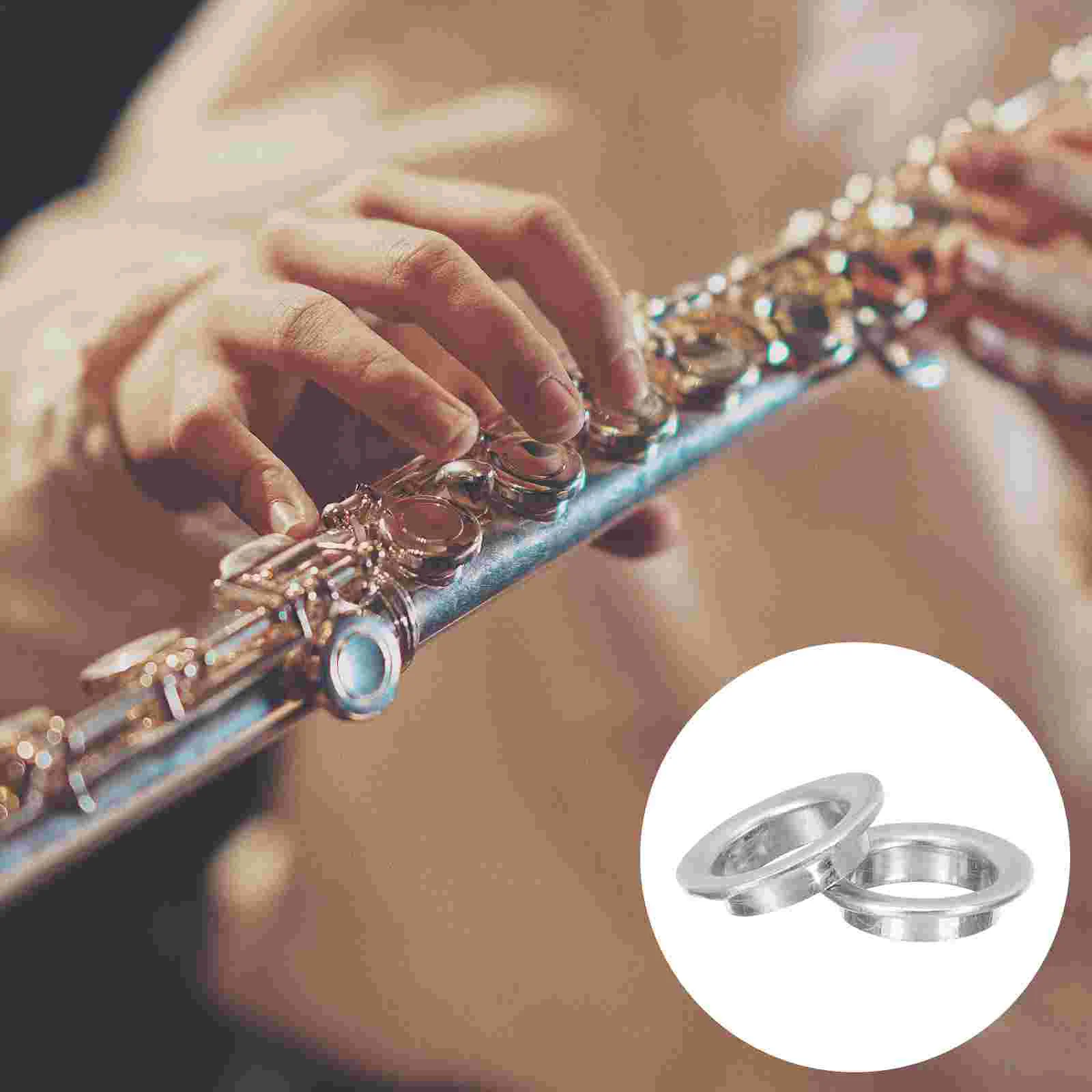 

2 Pcs Flute Pressure Pad Part Musical Instrument Cup Sleeve for Nickel-plated Brass Accessory Parts Child