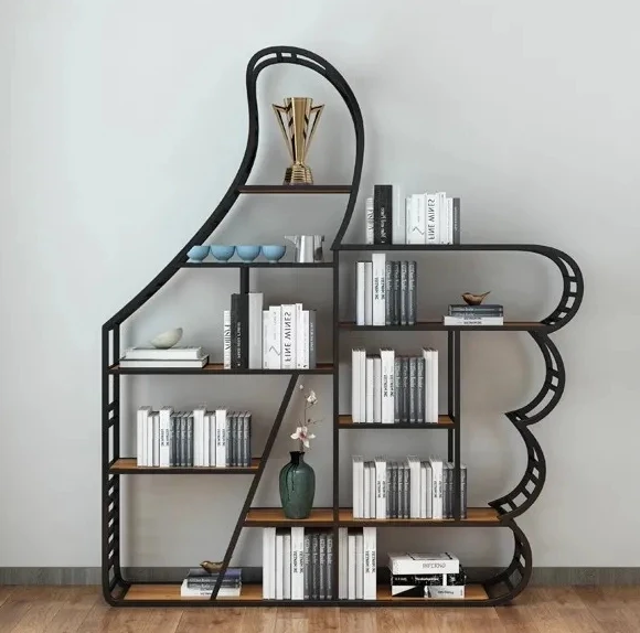 Iron Bookshelf Floor Rack Simple Modern Study Display Rack Children's Storage Bookcase